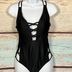 Jessica Simpson Medium Black One-Piece Swimsuit
